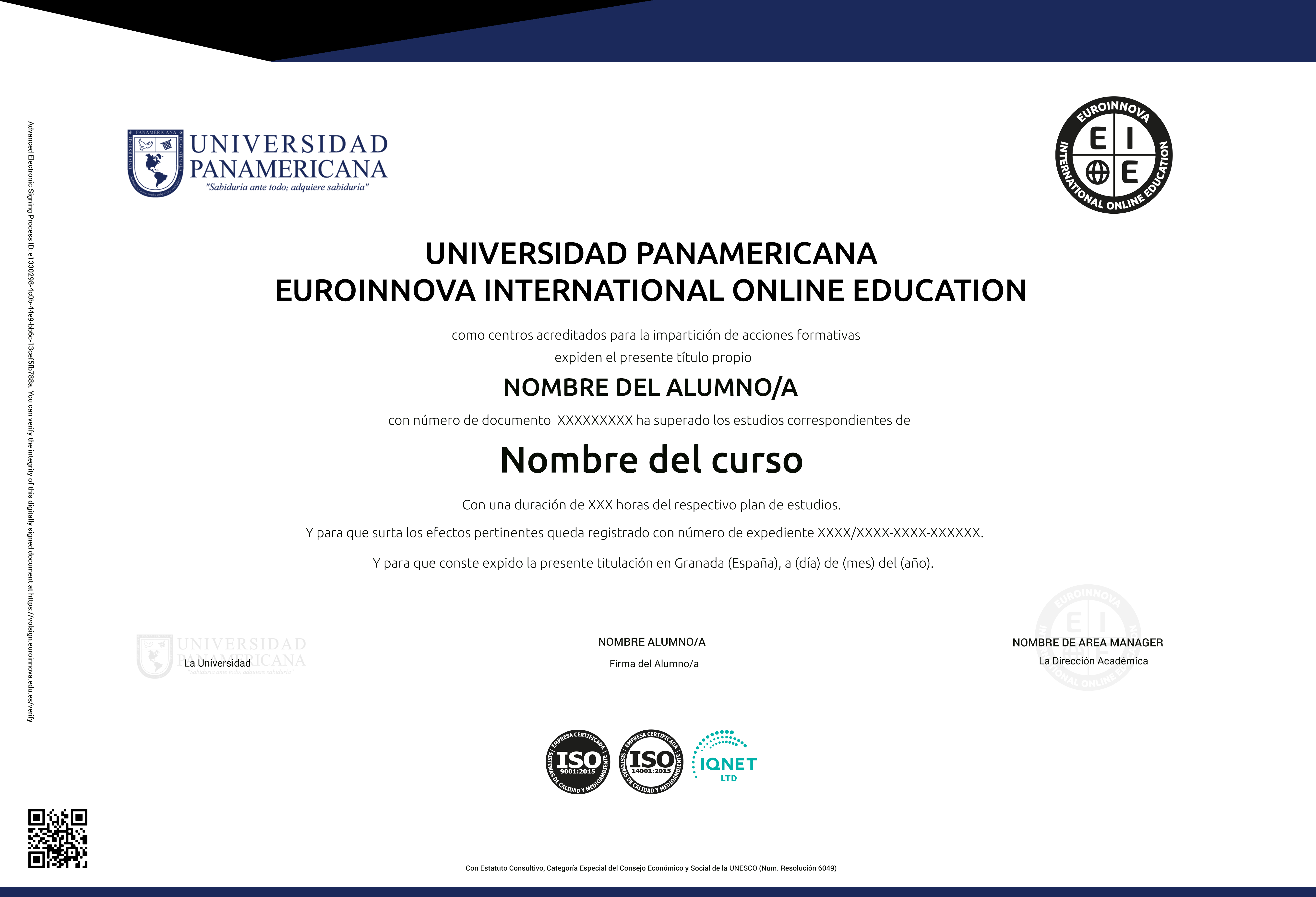 Certificado UPANA + EOIE